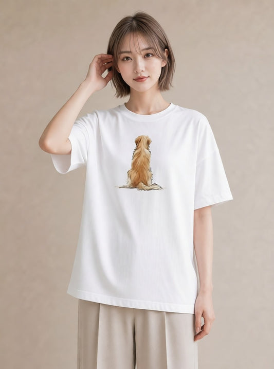 グラフィックTシャツ レディース 犬好き 犬 いぬ イラスト こなれ感 自分用 ルームウェア 白T YMAZO