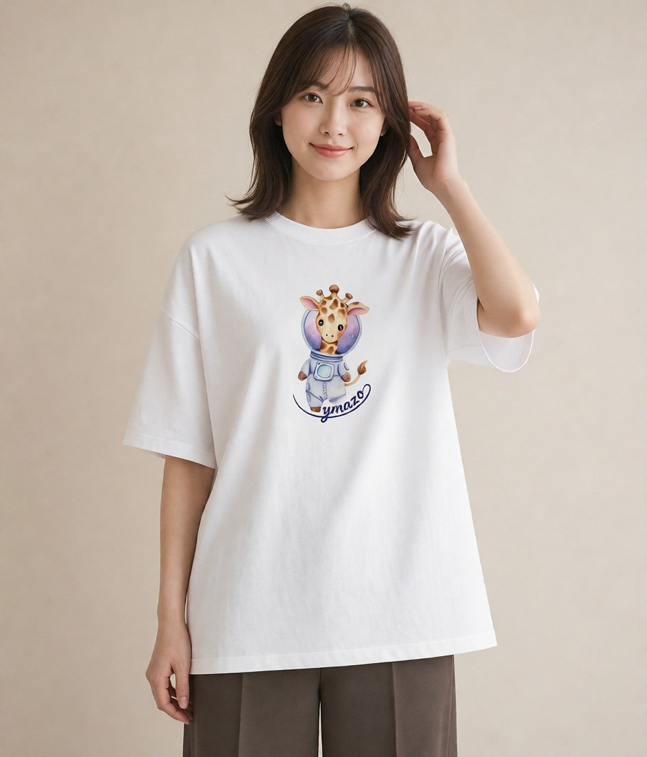 グラフィックTシャツ レディース 惑星 星空 宇宙 イラスト ニュアンス レイヤード 友達ギフト 白T YMAZO
