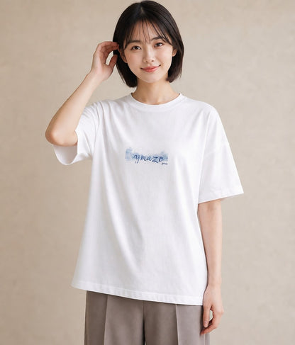 半袖Tシャツ レディース 空 星空 宇宙 イラスト モード 部屋着 女性向けギフト 白T YMAZO