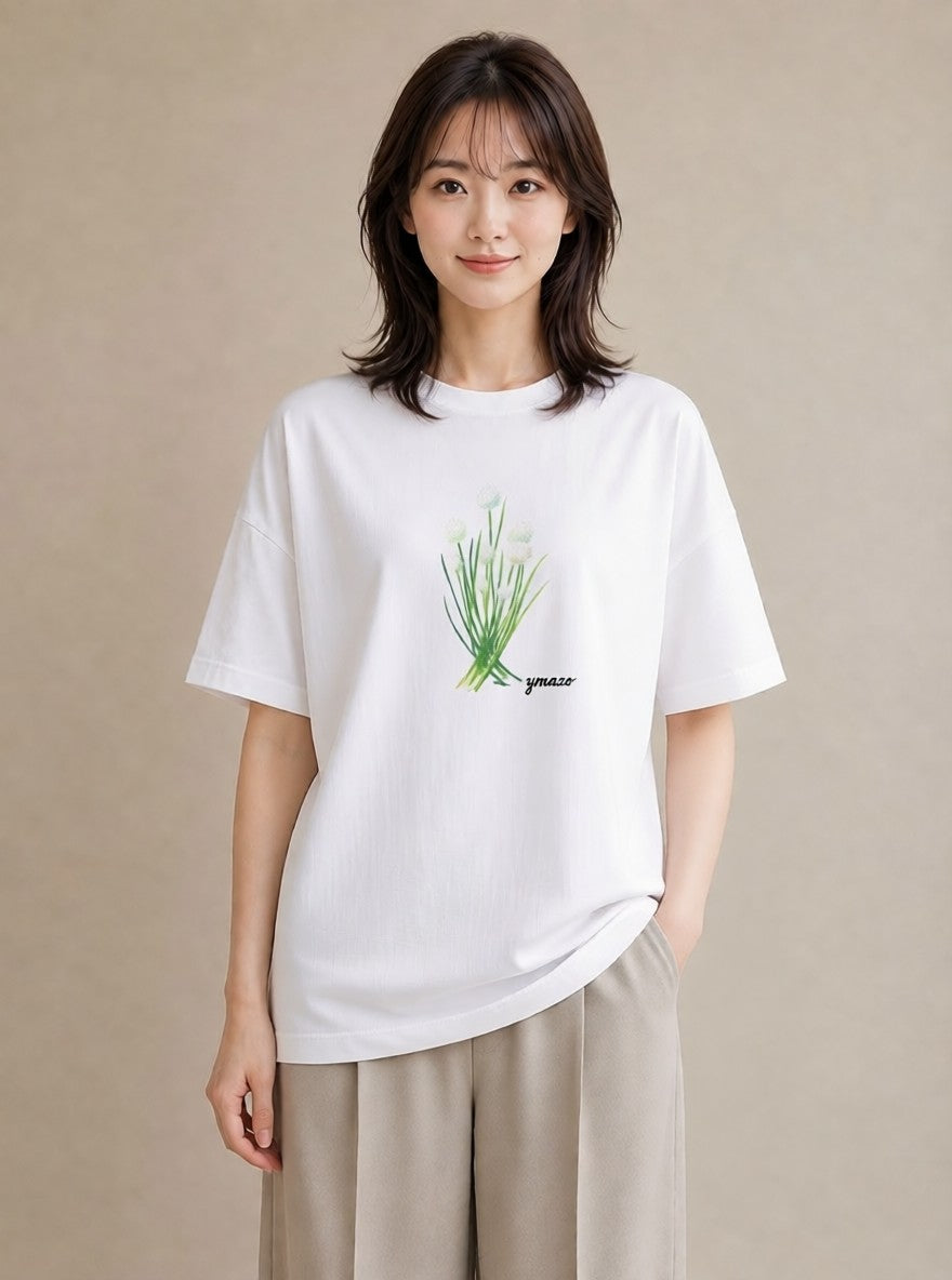 Tシャツ レディース ミモザ 花 花柄 イラスト 韓国風 週末コーデ 敬老の日 白T