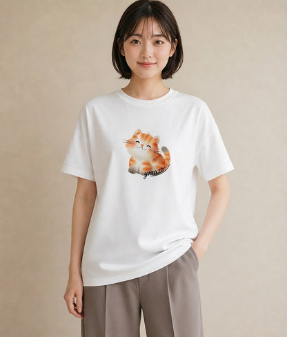 デザインTシャツ レディース とら 動物 アニマル イラスト きれいめ 秋コーデ おしゃれギフト 白T YMAZO