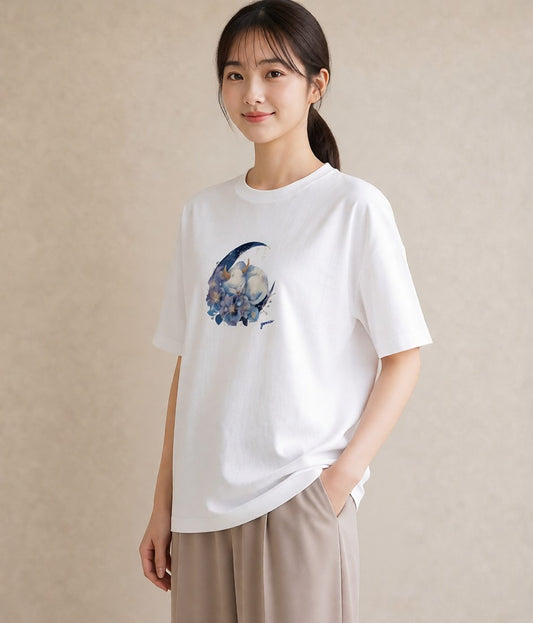 Tシャツ レディース シャム 猫 ねこ イラスト レトロ 綿100 デート 白T YMAZO