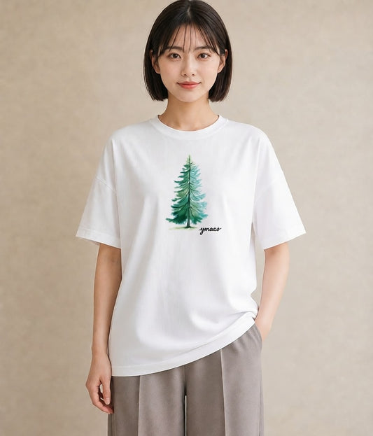 プリントTシャツ レディース オーロラ 星空 宇宙 イラスト カフェコーデ 夏コーデ 通学 白T YMAZO