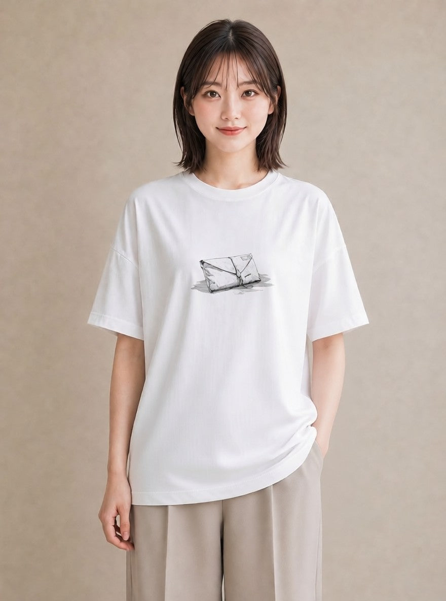 グラフィックTシャツ レディース 封蝋 手紙 アンティーク ナチュラル イラスト 上品 誕生日プレゼント 綿100 白T YMAZO