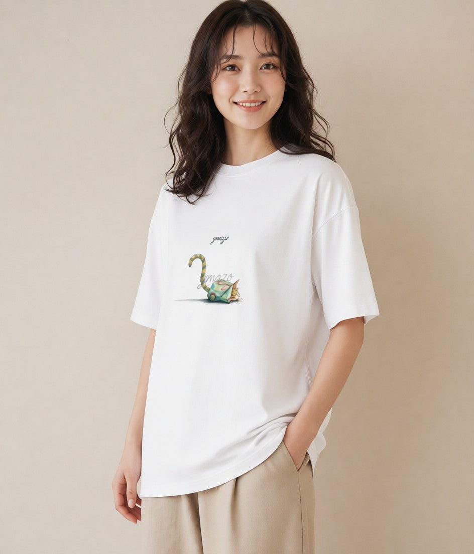 半袖Tシャツ レディース シャム 猫 ねこ イラスト 可愛い 旅行 母娘コーデ 白T YMAZO
