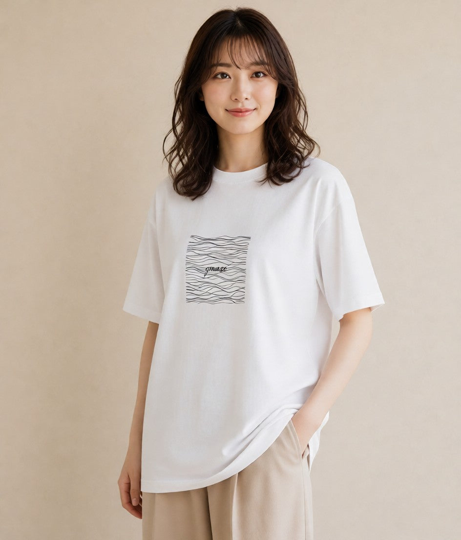 半袖Tシャツ レディース 海 リゾート 夏 イラスト レトロ 旅行 母娘コーデ 白T YMAZO