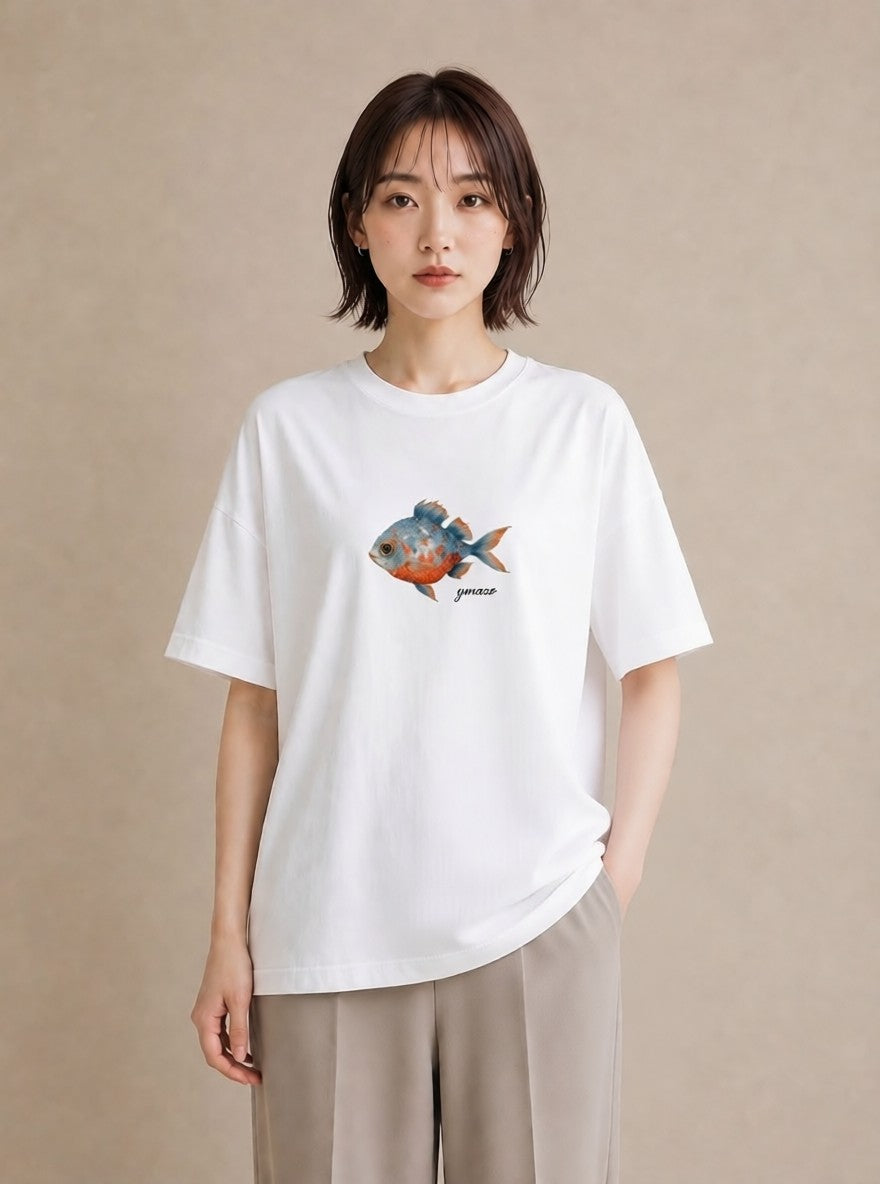 Tシャツ レディース カクレクマノミ 海の生き物 海 イラスト 韓国風 母娘コーデ 自分用 白T YMAZO