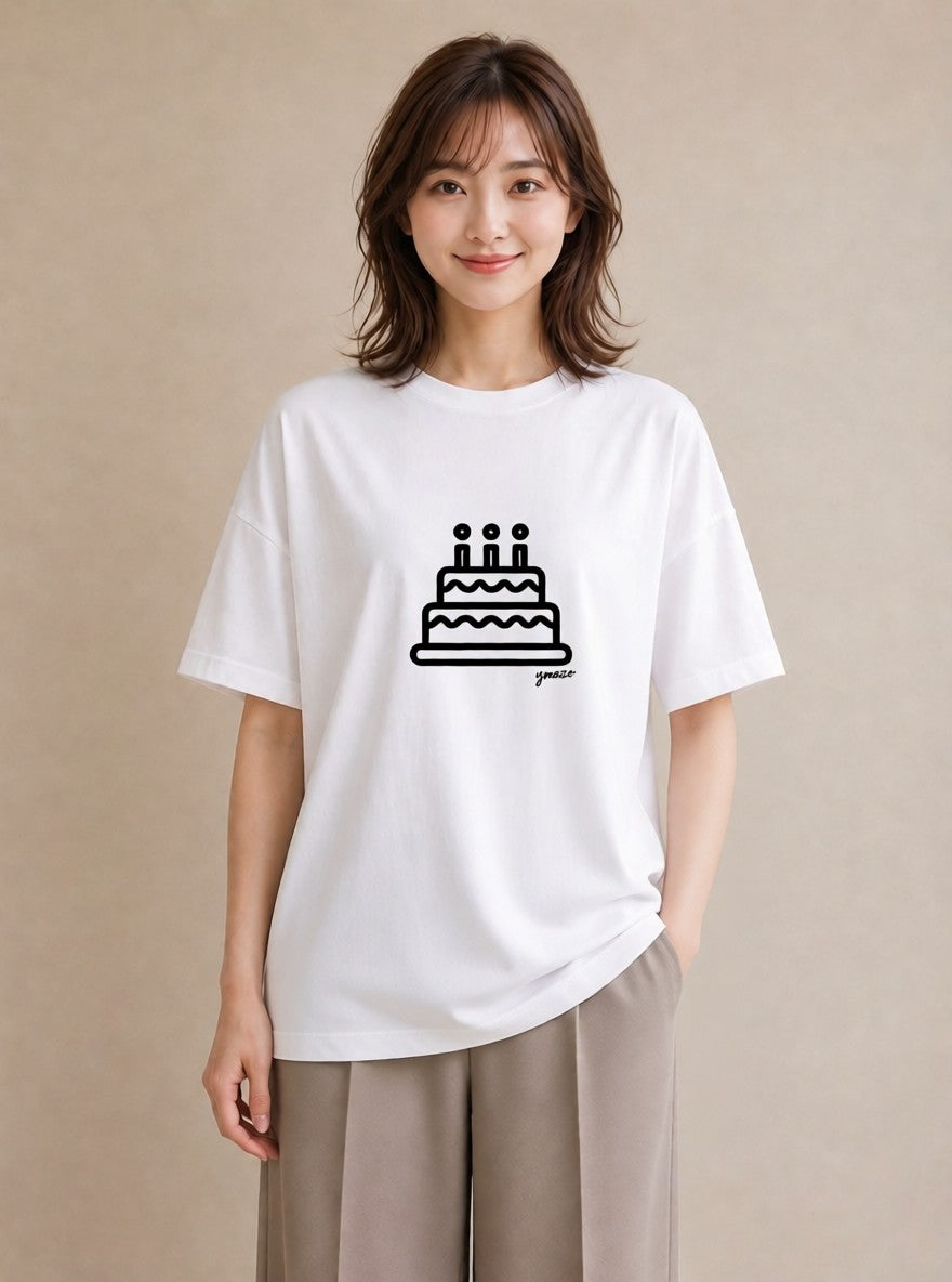 Tシャツ レディース スイーツ お菓子 デザート イラスト アート風 デート 帰省 白T YMAZO