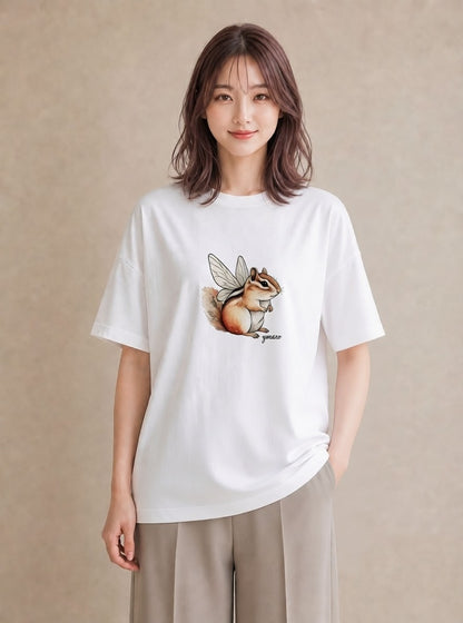 グラフィックTシャツ レディース デグー ペット 動物 イラスト ヴィンテージ風 誕生日プレゼント 綿100 白T YMAZO