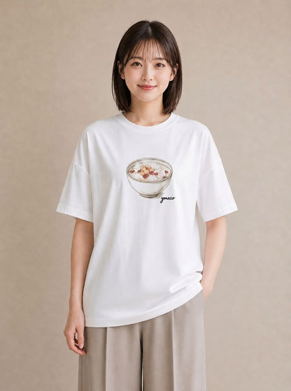デザインTシャツ レディース クリームソーダ 食べ物 フード イラスト ナチュラル 女性 旅行用 白T YMAZO