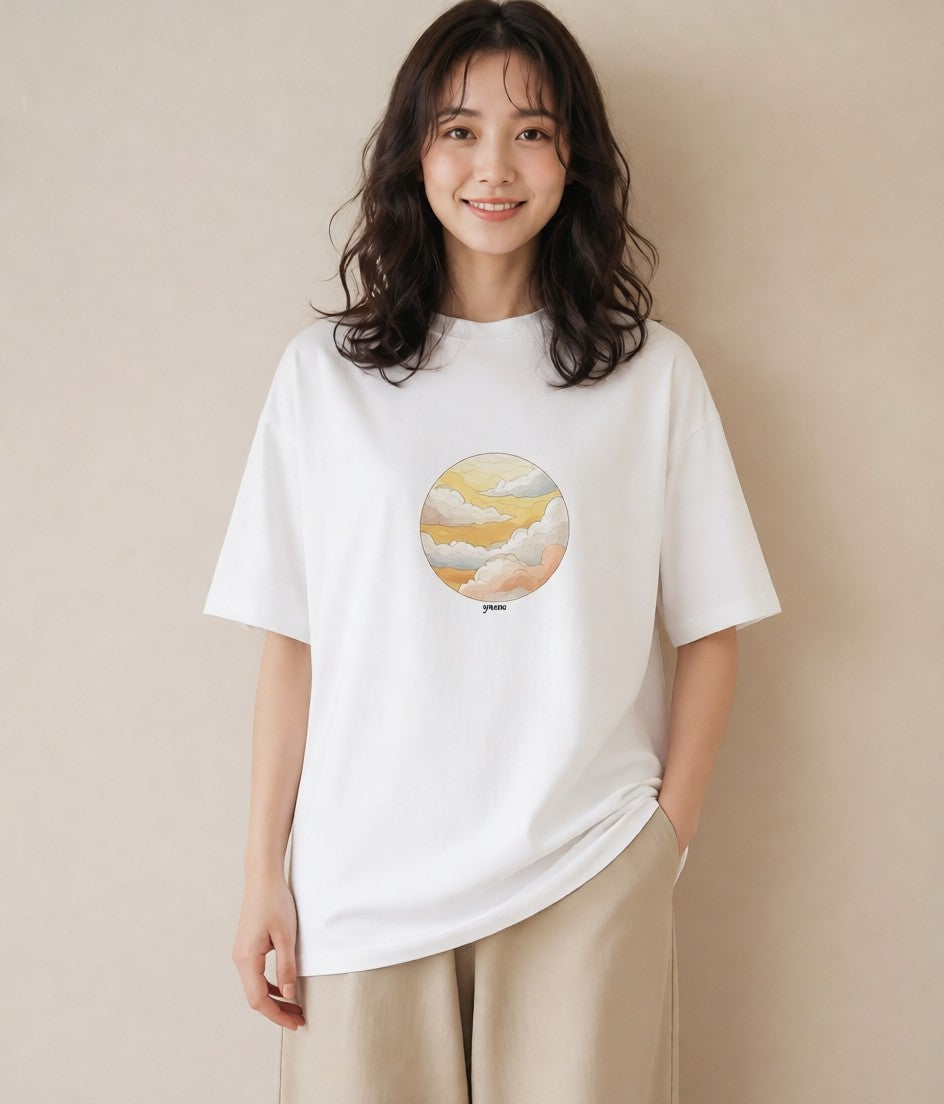 Tシャツ レディース プラネット 星空 宇宙 イラスト ラフ レイヤード 白T YMAZO