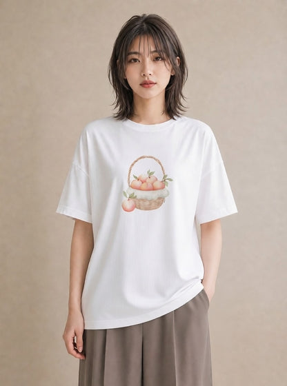 Tシャツ レディース あんみつ 食べ物 フード イラスト ポップ 帰省 ラフ 白T YMAZO