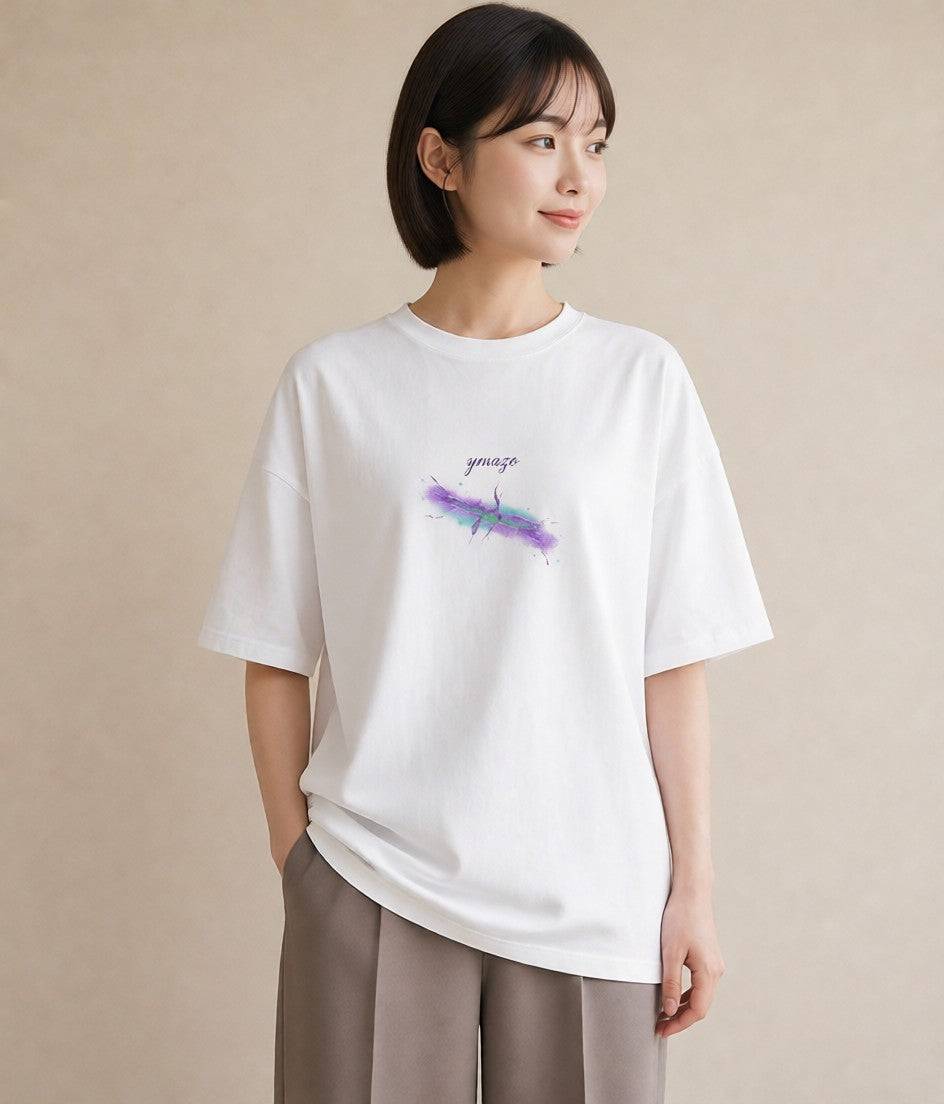 Tシャツ レディース 射手座 星空 宇宙 イラスト きれいめカジュアル ビーチ デイリーウェア 白T YMAZO