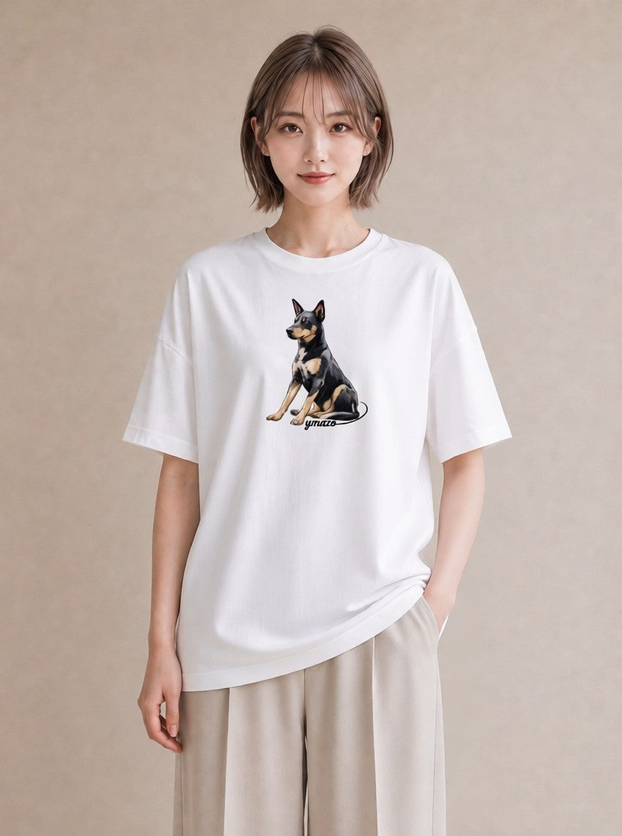 Tシャツ レディース 保護犬 犬 いぬ イラスト 抜け感 デイリーウェア 休日 白T YMAZO