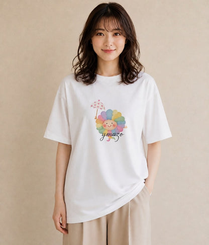 半袖Tシャツ レディース 虹 星空 宇宙 イラスト 淡色 旅行 母娘コーデ 白T YMAZO