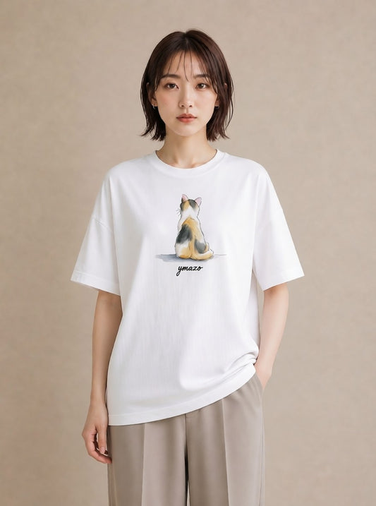 プリントTシャツ レディース シャム柄 猫 ねこ イラスト 北欧風 秋コーデ おしゃれギフト 白T YMAZO
