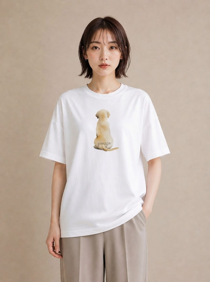 グラフィックTシャツ レディース ラブラドールレトリバー 犬 いぬ イラスト ゆるかわ 週末コーデ 敬老の日 白T YMAZO