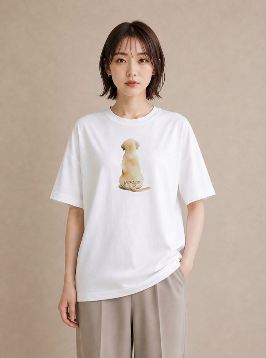 グラフィックTシャツ レディース ラブラドールレトリバー 犬 いぬ イラスト ゆるかわ 週末コーデ 敬老の日 白T YMAZO