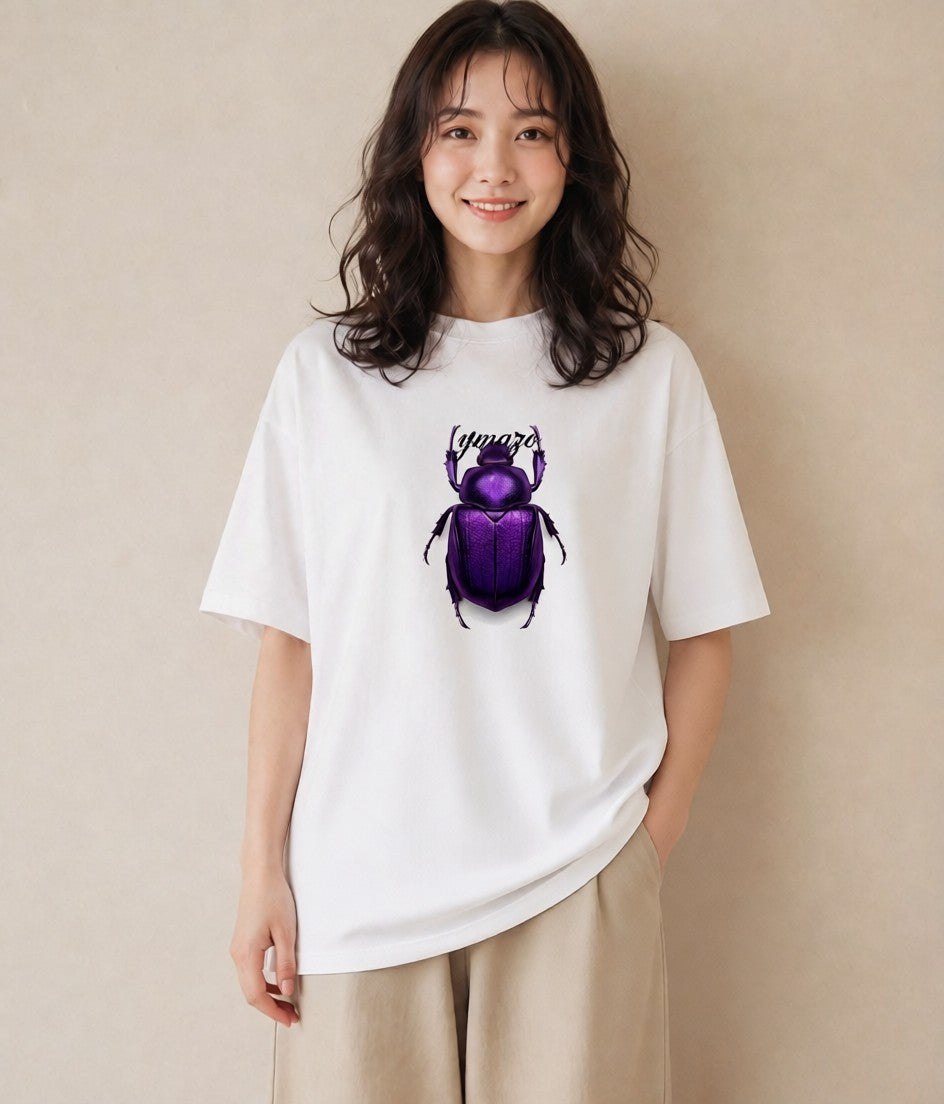 グラフィックTシャツ レディース クワガタ 昆虫 虫 イラスト モード デイリーウェア 休日 白T YMAZO