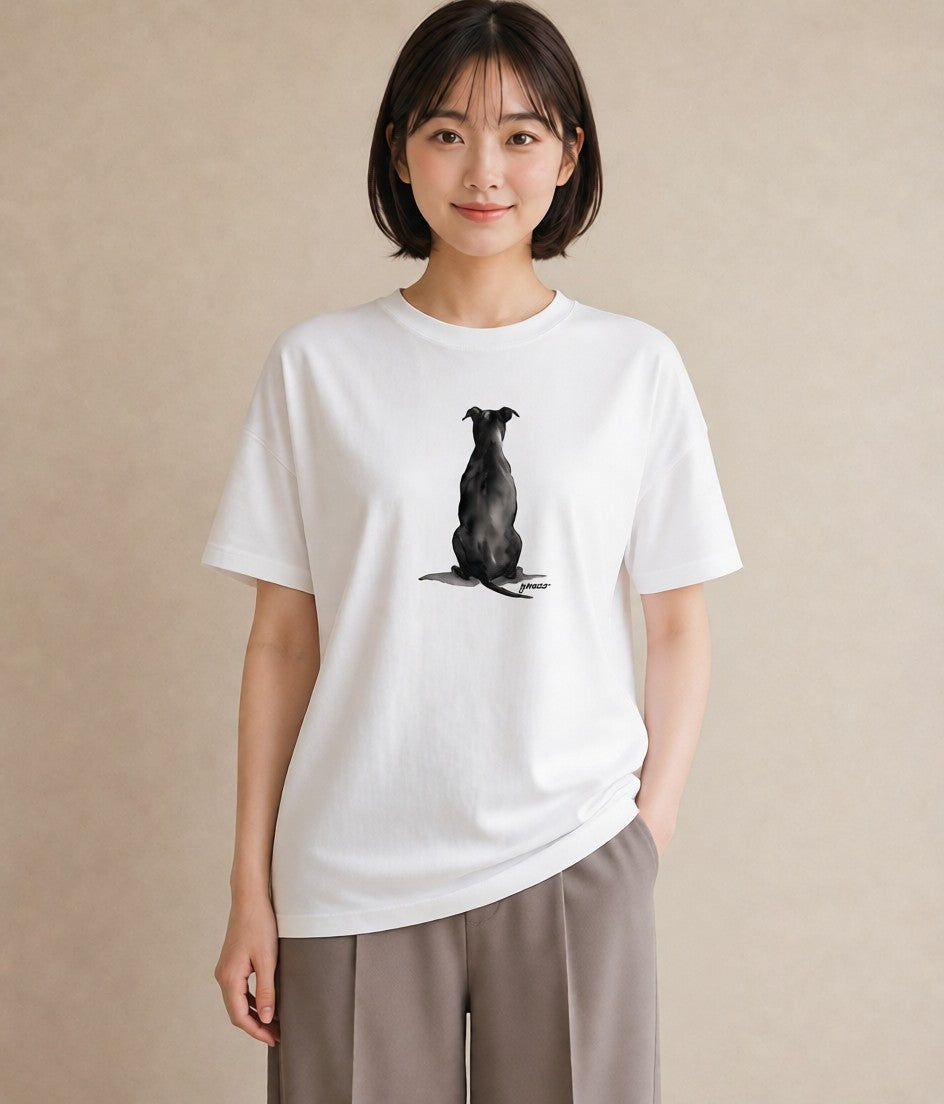 Tシャツ レディース 犬 いぬ イラスト きれいめカジュアル 自分用 ルームウェア 白T YMAZO
