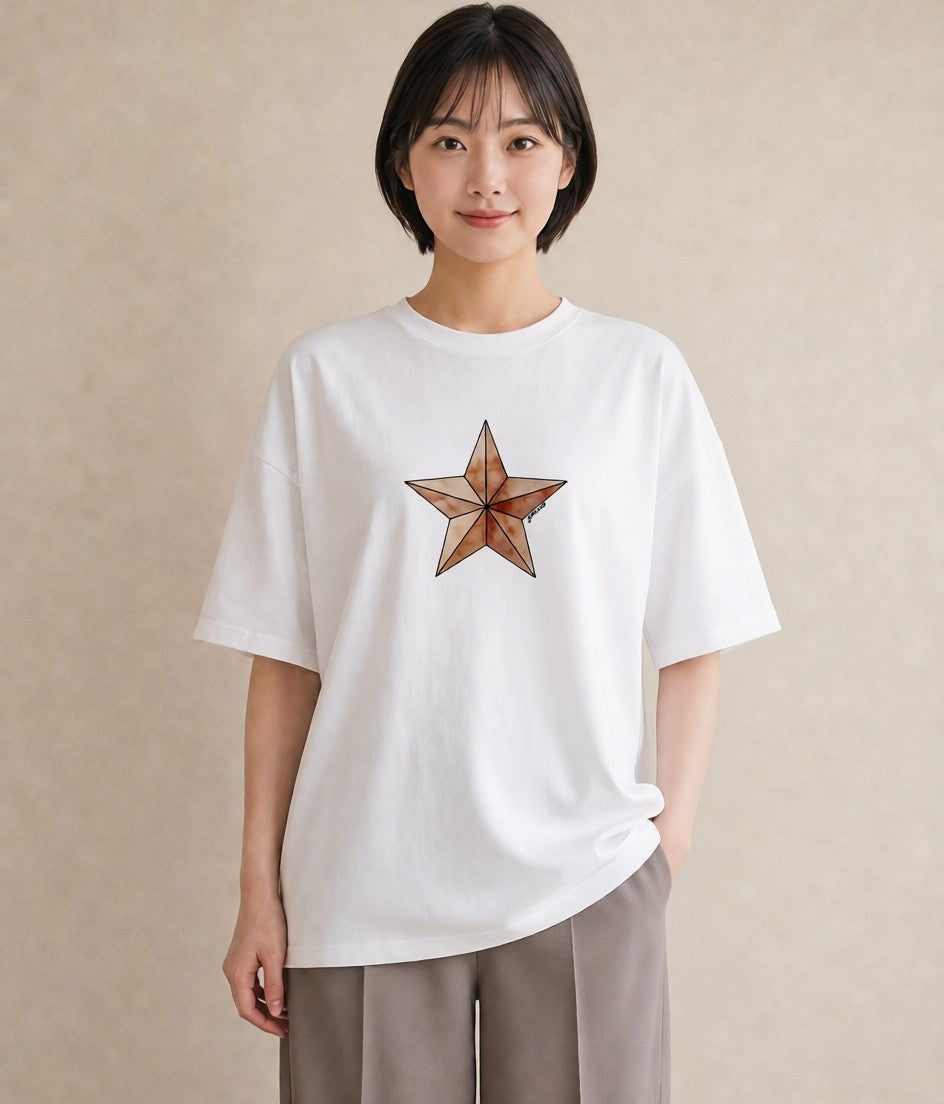 グラフィックTシャツ レディース 星 星空 宇宙 イラスト ボタニカル ビーチ デイリーウェア 白T YMAZO