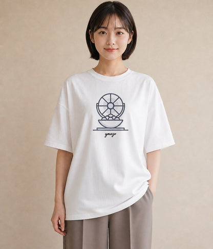 デザインTシャツ レディース 扇子 そよ風 ナチュラル アンティーク イラスト 可愛い ルームウェア ギフト 白T YMAZO