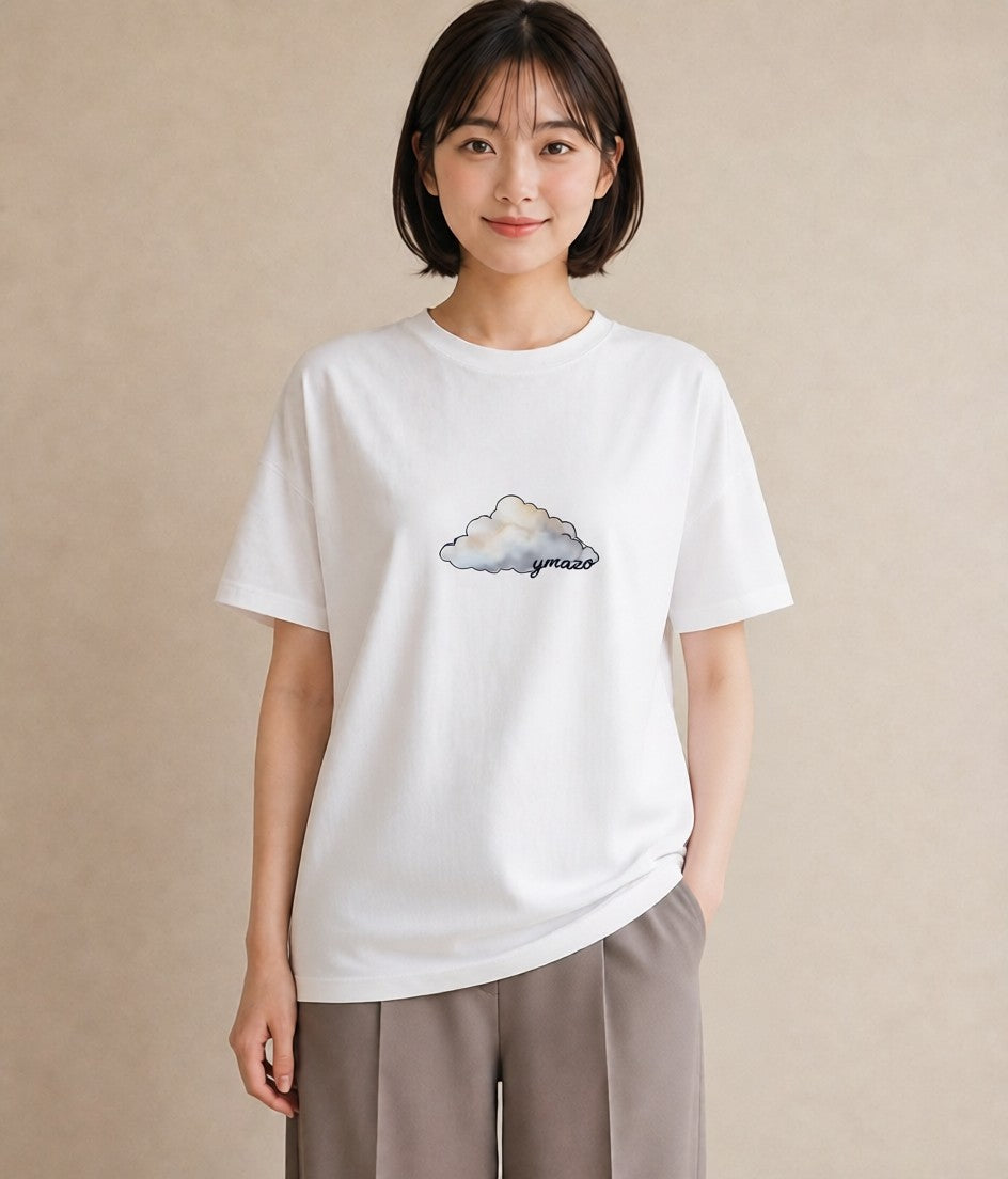 グラフィックTシャツ レディース 窓辺の雨 雨の日 窓 ナチュラル アンティーク イラスト 通学 誕生日プレゼント 白T YMAZO