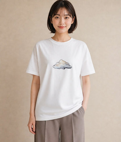 グラフィックTシャツ レディース 窓辺の雨 雨の日 窓 ナチュラル アンティーク イラスト 通学 誕生日プレゼント 白T YMAZO