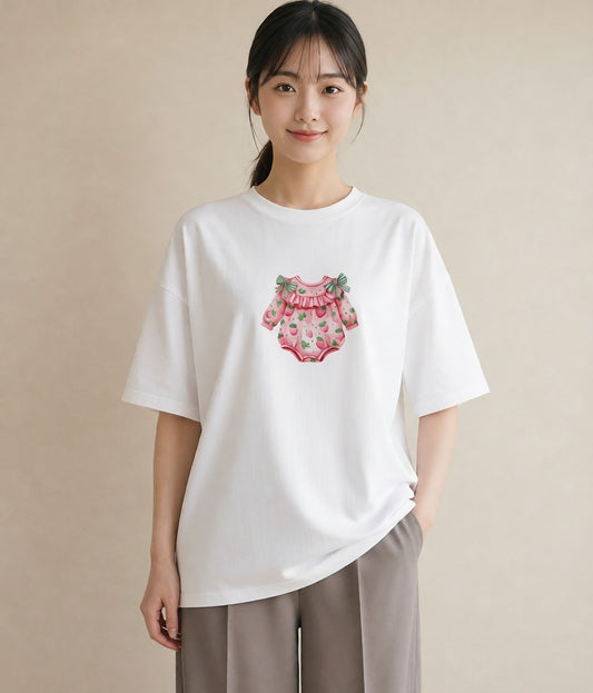 グラフィックTシャツ レディース ショートケーキ 食べ物 フード イラスト レトロ 母の日 ビーチ 白T YMAZO