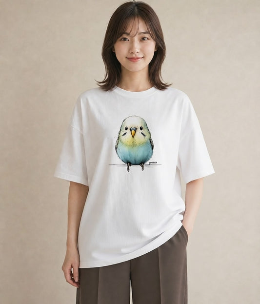 プリントTシャツ レディース 小鳥 ペット 動物 イラスト 春コーデ 姉妹 白T YMAZO
