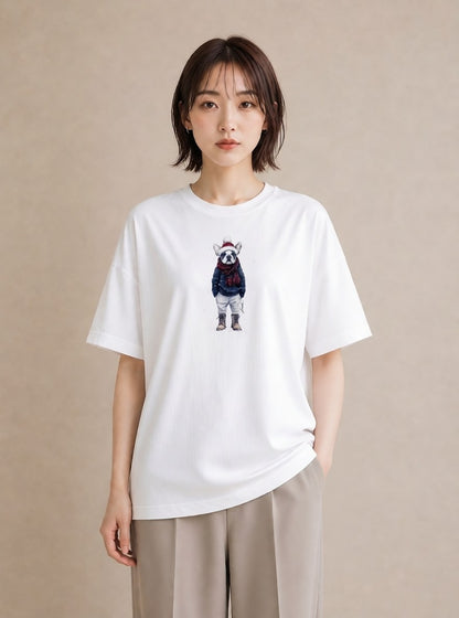 グラフィックTシャツ レディース フレンチブルドッグ フレブル 犬 いぬ イラスト ミニマル 散歩 お出かけ 白T YMAZO