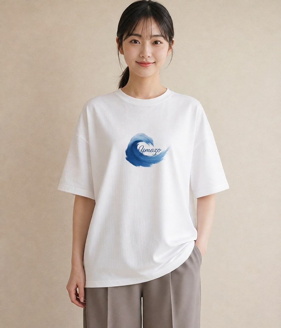 半袖Tシャツ レディース 波 星空 宇宙 イラスト ボタニカル おしゃれギフト 社会人 白T YMAZO