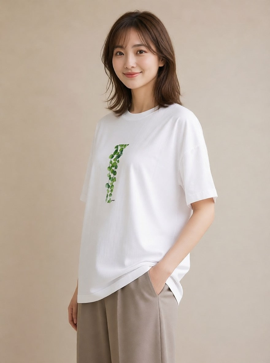 半袖Tシャツ レディース ユーカリ 植物 ボタニカル イラスト ゆるかわ 20代 カジュアルコーデ 白T YMAZO