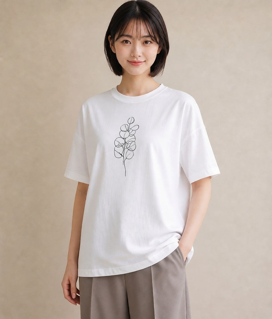 プリントTシャツ レディース 観葉植物 ボタニカル 植物 イラスト お洒落 母娘コーデ 自分用 白T YMAZO