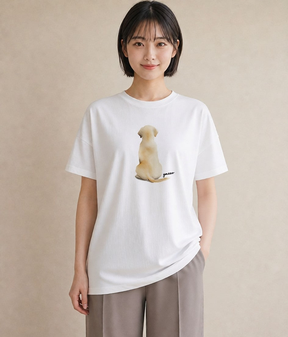 半袖Tシャツ レディース ラブラドールレトリバー 犬 いぬ イラスト レトロ 春コーデ 姉妹 白T YMAZO