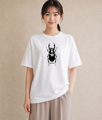 グラフィックTシャツ レディース カブトムシ 昆虫 虫 イラスト 休日コーデ ギフト 母の日 白T YMAZO