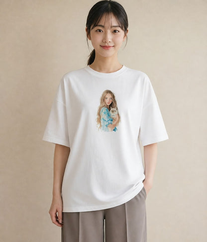 半袖Tシャツ レディース ラグドール 猫 ねこ イラスト カジュアル 女子会 お揃い 白T YMAZO