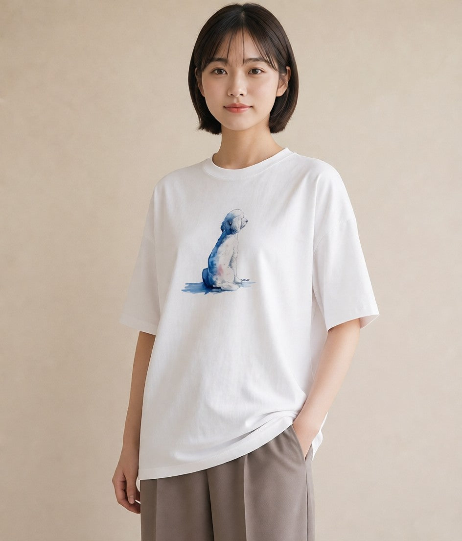 グラフィックTシャツ レディース 愛犬 犬 いぬ イラスト ゆるコーデ 20代 カジュアルコーデ 白T YMAZO