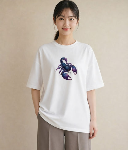 グラフィックTシャツ レディース 蠍座 星空 宇宙 イラスト 旅行コーデ 誕生日プレゼント 綿100 白T YMAZO