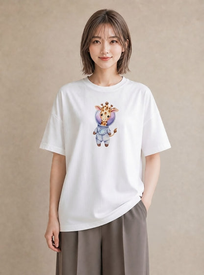 Tシャツ レディース 山羊座 星空 宇宙 イラスト レトロ 敬老の日 ホワイトデー 白T YMAZO