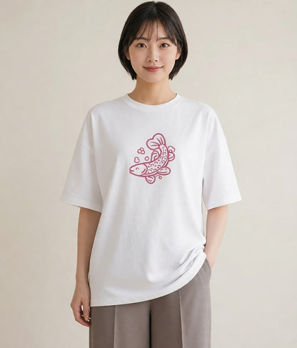 半袖Tシャツ レディース たい焼き 食べ物 フード イラスト ナチュラル カフェ服 クリスマス 白T YMAZO