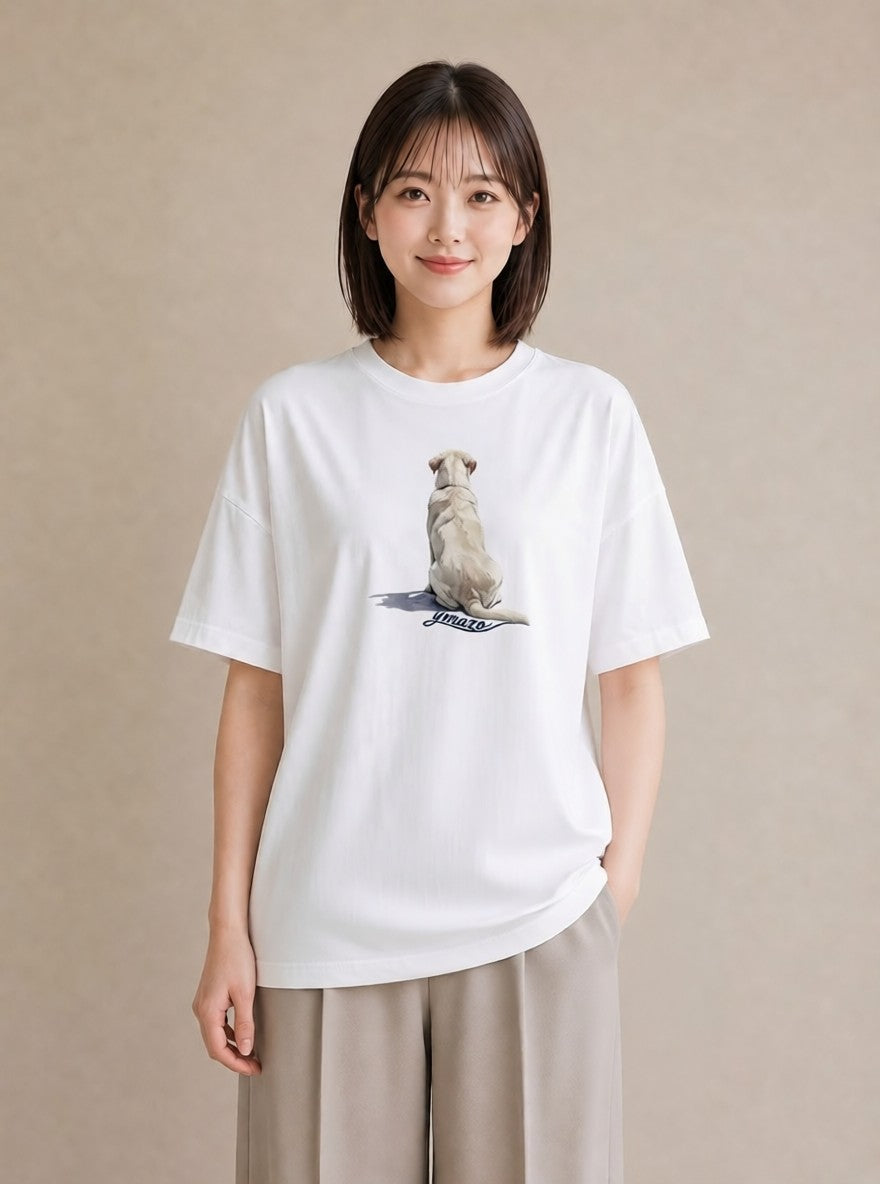 Tシャツ レディース ラブラドールレトリバー 犬 いぬ イラスト 淡色 デート 帰省 白T YMAZO