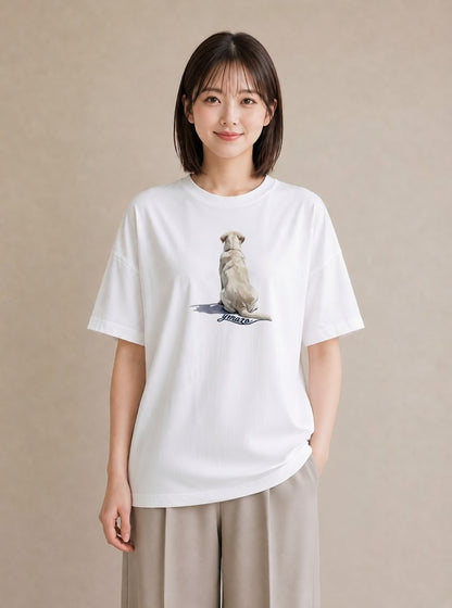 Tシャツ レディース ラブラドールレトリバー 犬 いぬ イラスト 淡色 デート 帰省 白T YMAZO