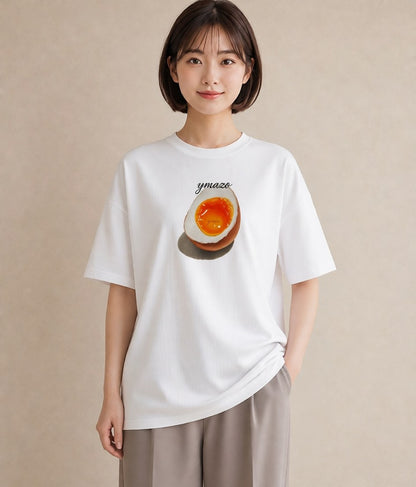 プリントTシャツ レディース 目玉焼き 食べ物 フード イラスト こなれ感 在宅 公園 白T YMAZO
