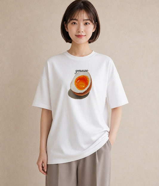 プリントTシャツ レディース 目玉焼き 食べ物 フード イラスト こなれ感 在宅 公園 白T YMAZO