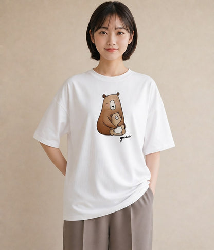 グラフィックTシャツ レディース くま クマ ベア 動物 アニマル イラスト きれいめ 敬老の日 ホワイトデー 白T YMAZO