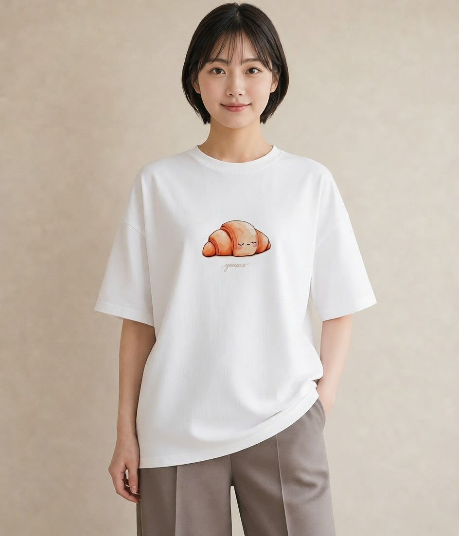 半袖Tシャツ レディース 食パン 食べ物 フード イラスト モード 姉妹 送別ギフト 白T YMAZO