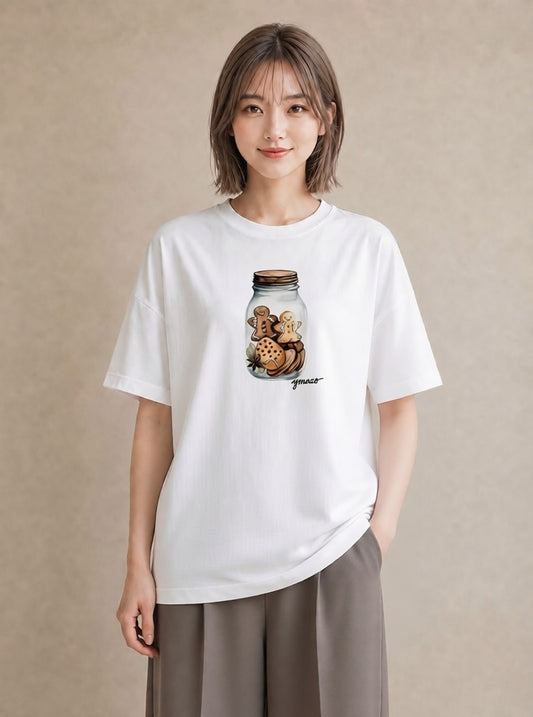 半袖Tシャツ レディース ドーナツ 食べ物 フード イラスト ガーリー 週末コーデ 敬老の日 白T YMAZO