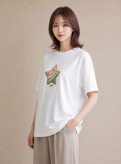 Tシャツ レディース マフィン 食べ物 フード イラスト こなれ感 女子会 お揃い 白T YMAZO