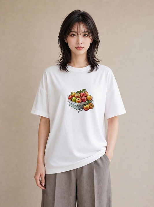 グラフィックTシャツ レディース 実り 植物 ボタニカル イラスト 線画 ホワイトデー 春服 白T YMAZO